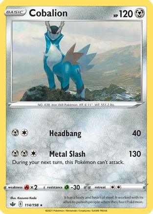 114, Fire [x2], Grass [-30], Metal, Normal, Rare, Sword & Shield: Chilling Reign Cobalion (114/198) (Theme Deck Exclusive) [Sword & Shield: Chilling Reign] - Trading Card World