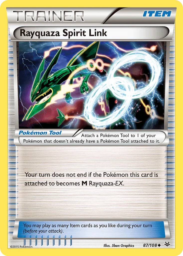87, Item, Normal, Reverse Holofoil, Uncommon, XY: Roaring Skies Rayquaza Spirit Link (87/108) [XY: Roaring Skies] - Trading Card World
