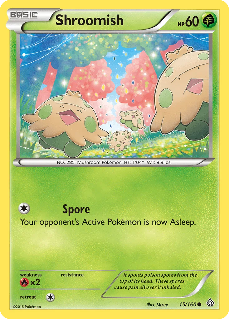 15, Common, Fire[×2], Grass, Normal, Reverse Holofoil, XY: Primal Clash Shroomish (15/160) [XY: Primal Clash] - Trading Card World
