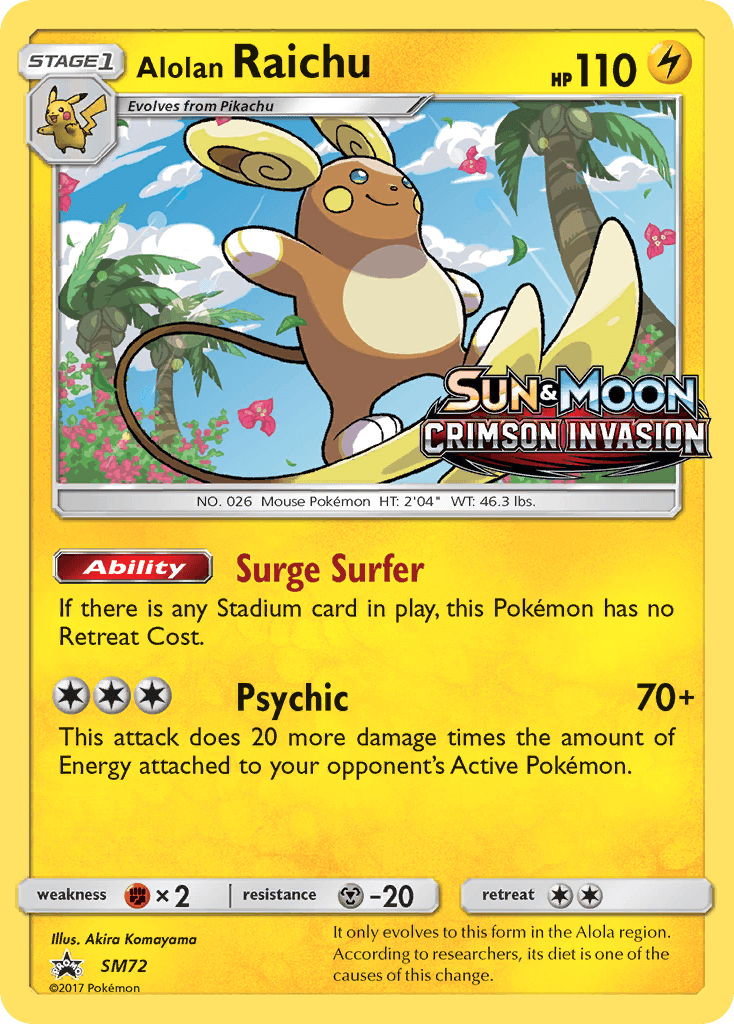 Fighting [x2], Holofoil, Lightning, Metal [-20], Promo, SM72, Sun & Moon: Black Star Promos Alolan Raichu (SM72) (Prerelease Promo) [Sun & Moon: Black Star Promos] - Trading Card World