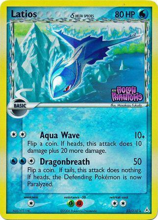 22, Colorless[×2], EX: Holon Phantoms, Fighting[-30], Grass[-30], Rare, Reverse Holofoil, Water Latios (22/110) (Delta Species) (Stamped) [EX: Holon Phantoms] - Trading Card World