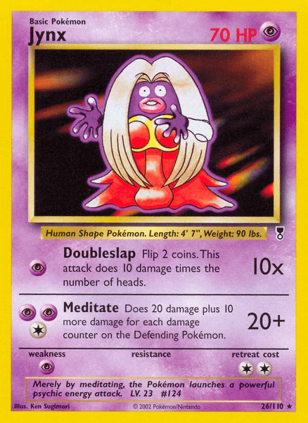 26, Legendary Collection, Normal, Psychic, Psychic[×2], Rare, Reverse Holofoil Jynx (26/110) [Legendary Collection] - Trading Card World