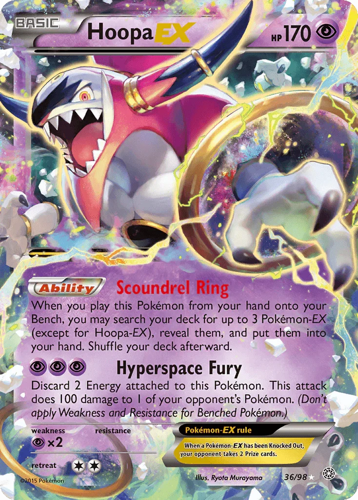 36, Holofoil, Psychic, Psychic[×2], Ultra Rare, XY: Ancient Origins Hoopa EX (36/98) [XY: Ancient Origins] - Trading Card World