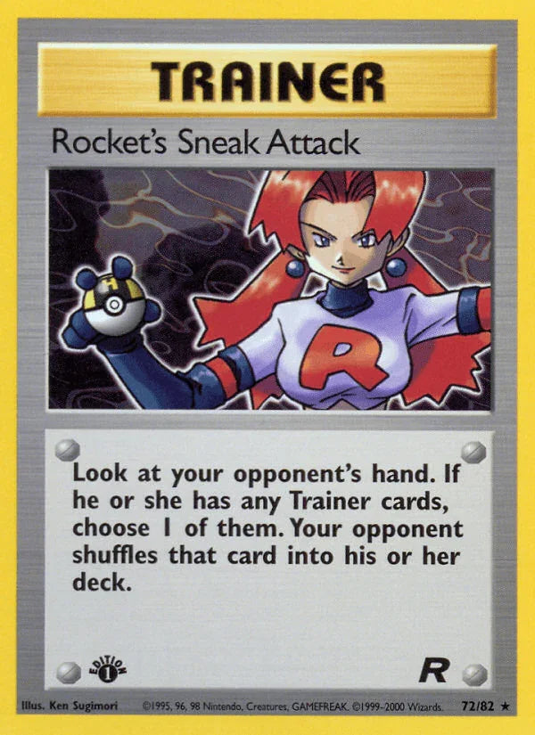 1st Edition Normal, 72, Rare, Team Rocket 1st Edition, Trainer Rocket's Sneak Attack (72/82) [Team Rocket 1st Edition] - Trading Card World