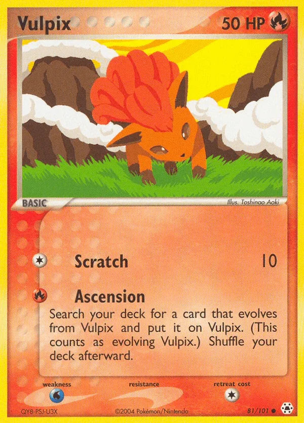 81, Common, EX: Hidden Legends, Fire, Normal, Reverse Holofoil, Water[×2] Vulpix (81/101) [EX: Hidden Legends] - Trading Card World