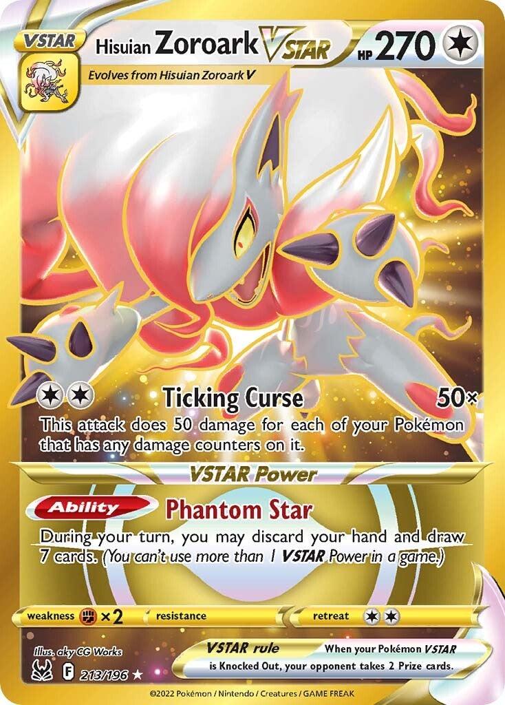 213, Colorless, Fighting [x2], Holofoil, Secret Rare, Sword & Shield: Lost Origin Hisuian Zoroark VSTAR (213/196) [Sword & Shield: Lost Origin] - Trading Card World