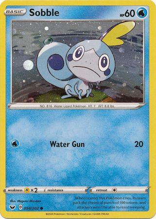 054, Common, Holofoil, Lightning[×2], Sword & Shield: Base Set, Water Sobble (054/202) (Cosmos Holo) [Sword & Shield: Base Set] - Trading Card World