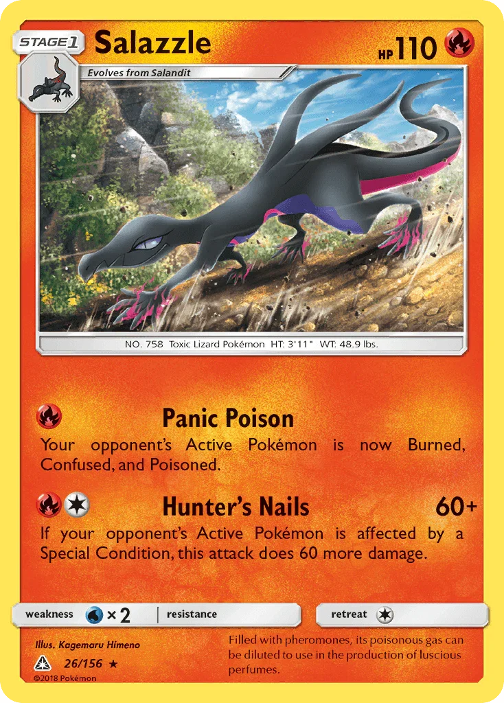 26, Fire, Normal, Rare, Reverse Holofoil, Sun & Moon: Ultra Prism, Water[×2] Salazzle (26/156) [Sun & Moon: Ultra Prism] - Trading Card World