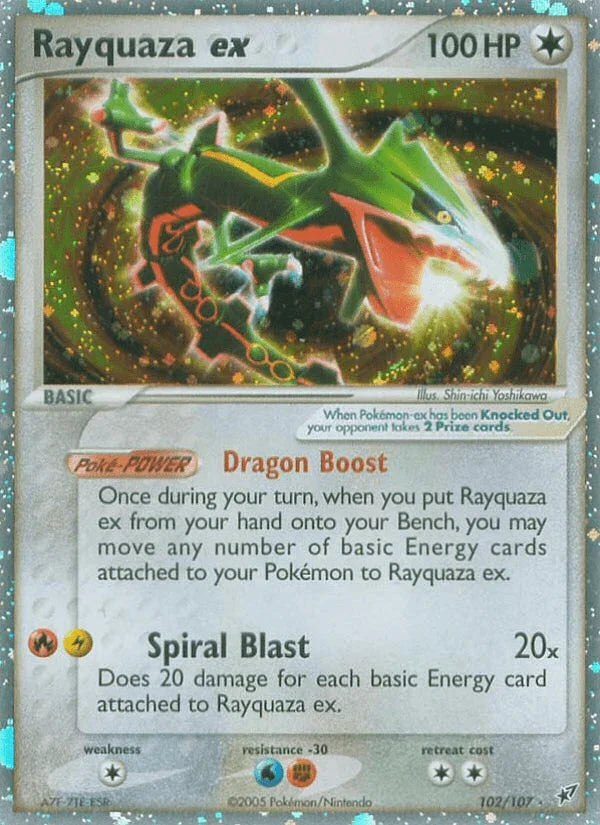 102, Colorless, Colorless[×2], EX: Deoxys, Fighting[-30], Holofoil, Ultra Rare, Water[-30] Rayquaza ex (102/107) [EX: Deoxys] - Trading Card World
