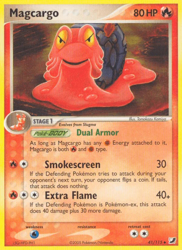 41, EX: Unseen Forces, Fire, Normal, Uncommon, Water[×2] Magcargo (41/115) [EX: Unseen Forces] - Trading Card World