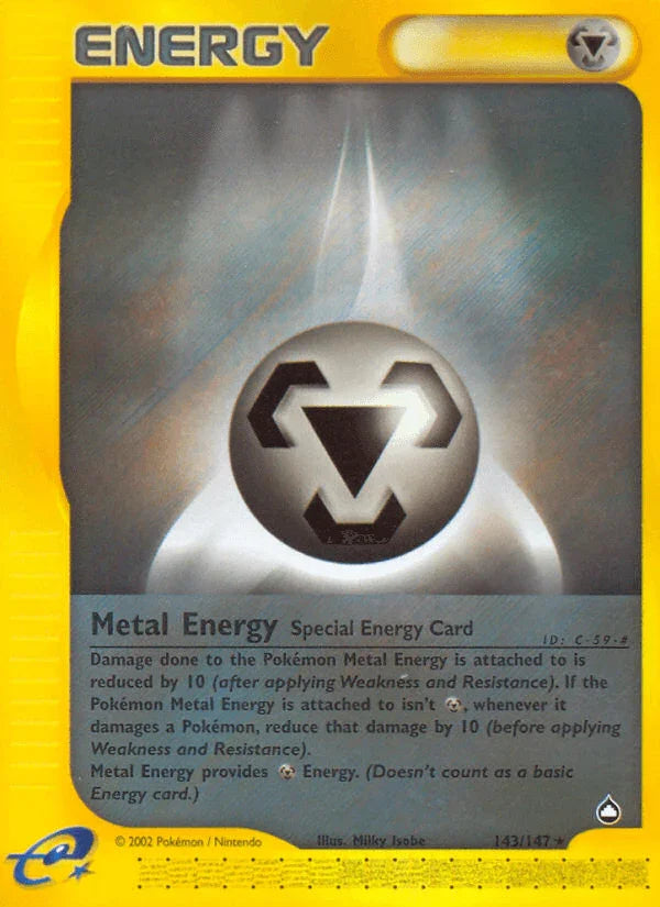 143, Aquapolis, Normal, Rare, Reverse Holofoil, Special Energy Metal Energy (143/147) [Aquapolis] - Trading Card World