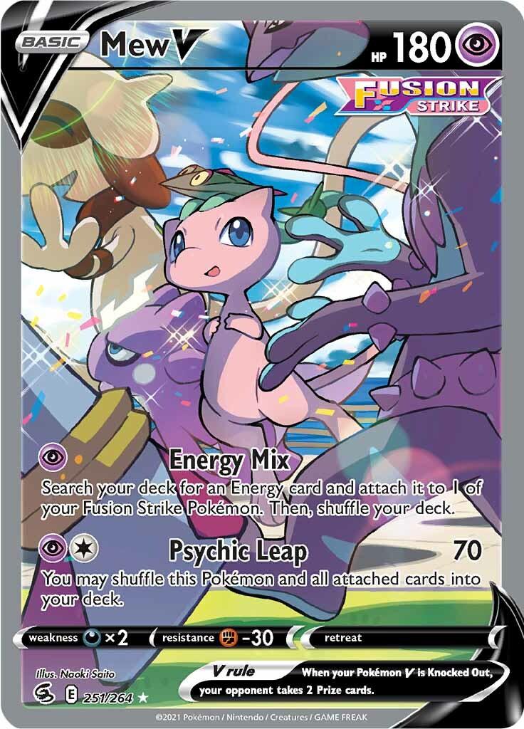 251, Darkness [x2], Fighting [-30], Holofoil, Psychic, Sword & Shield: Fusion Strike, Ultra Rare Mew V (251/264) [Sword & Shield: Fusion Strike] - Trading Card World