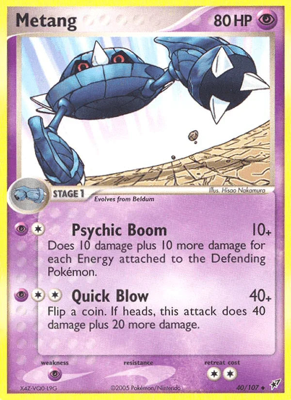 40, EX: Deoxys, Normal, Psychic, Psychic[×2], Uncommon Metang (40/107) [EX: Deoxys] - Trading Card World