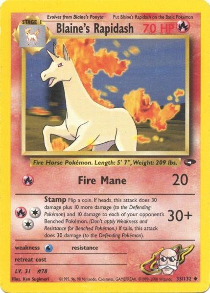 33, Fire, Gym Challenge Unlimited, Normal, Uncommon, Water[×2] Blaine's Rapidash (33/132) [Gym Challenge Unlimited] - Trading Card World