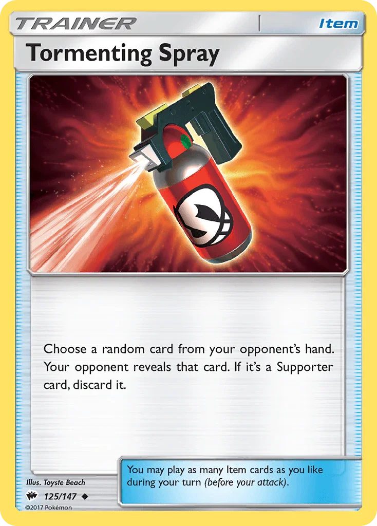 125, Item, Normal, Reverse Holofoil, Sun & Moon: Burning Shadows, Uncommon Tormenting Spray (125/147) [Sun & Moon: Burning Shadows] - Trading Card World