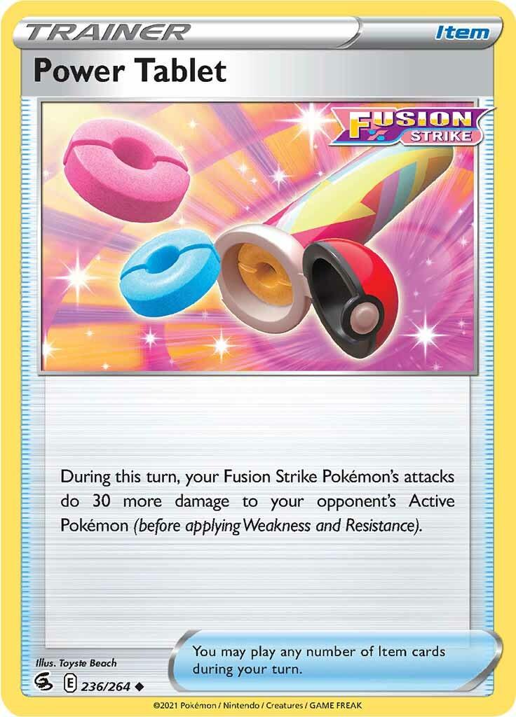 236, Item, Normal, Reverse Holofoil, Sword & Shield: Fusion Strike, Uncommon Power Tablet (236/264) [Sword & Shield: Fusion Strike] - Trading Card World