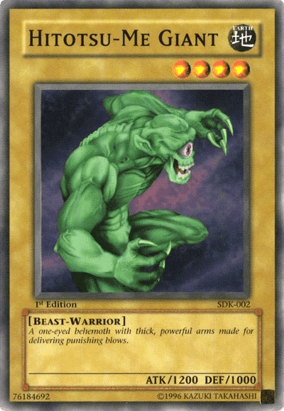1st Edition, Beast-Warrior, Common, Earth, Normal Monster, Starter Deck: Kaiba, Unlimited Hitotsu-Me Giant [SDK-002] Common - Trading Card World