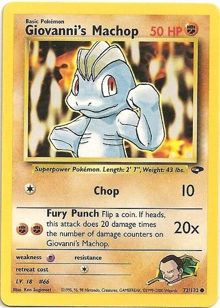 72, Common, Fighting, Gym Challenge Unlimited, Normal, Psychic[×2] Giovanni's Machop (72/132) [Gym Challenge Unlimited] - Trading Card World