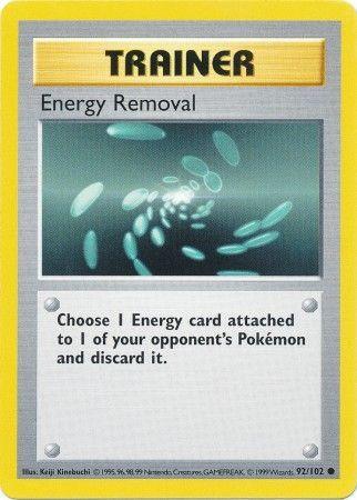 92, Base Set Shadowless Unlimited, Common, Normal, Trainer Energy Removal (92/102) [Base Set Shadowless Unlimited] - Trading Card World