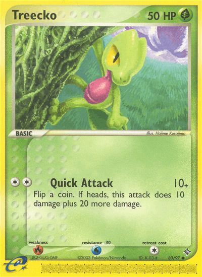 80, Common, EX: Dragon, Fire[×2], Grass, Normal, Reverse Holofoil, Water[-30] Treecko (80/97) [EX: Dragon] - Trading Card World