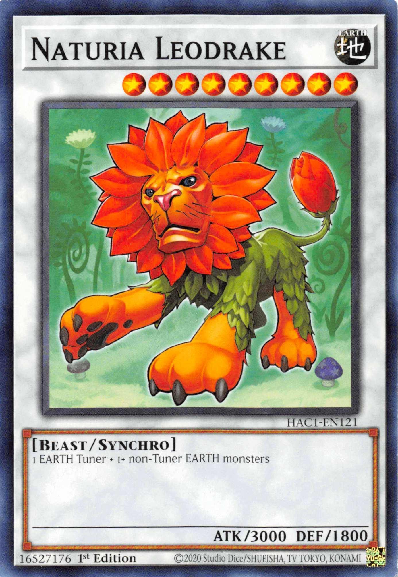 1st Edition, Beast, Common, Earth, Hidden Arsenal: Chapter 1, Synchro Monster Naturia Leodrake [HAC1-EN121] Common - Trading Card World