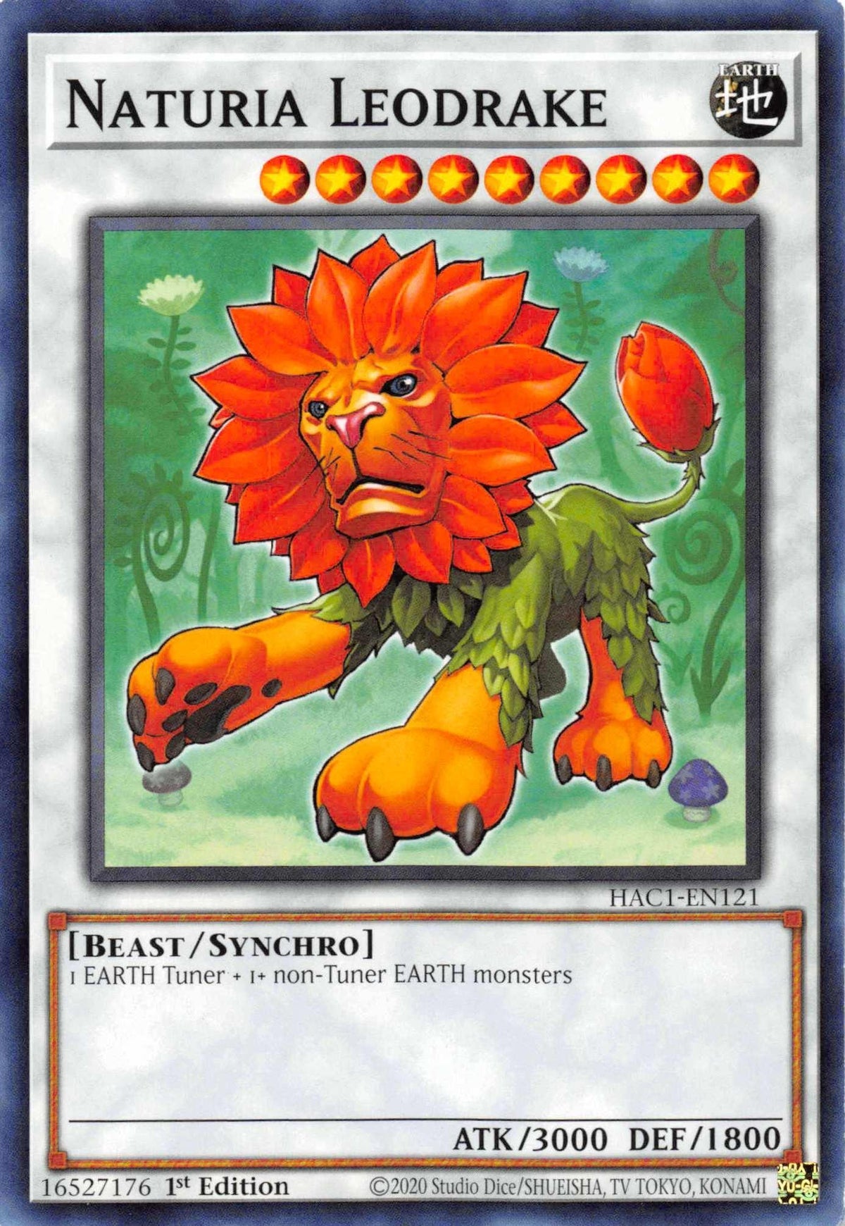 1st Edition, Beast, Common, Earth, Hidden Arsenal: Chapter 1, Synchro Monster Naturia Leodrake [HAC1-EN121] Common - Trading Card World
