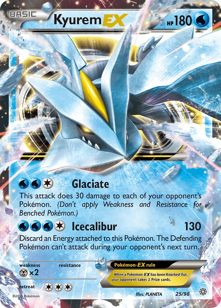 25, Holofoil, Metal[×2], Ultra Rare, Water, XY: Ancient Origins Kyurem EX (25/98) [XY: Ancient Origins] - Trading Card World