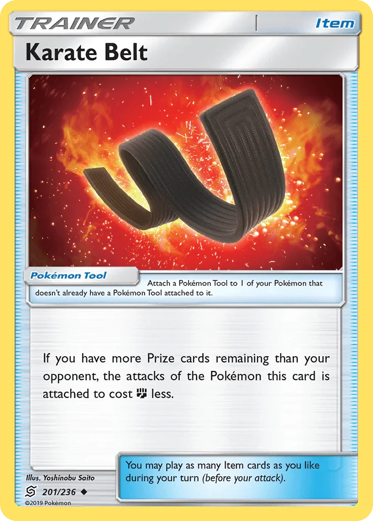 201, Item, Normal, Reverse Holofoil, Sun & Moon: Unified Minds, Uncommon Karate Belt (201/236) [Sun & Moon: Unified Minds] - Trading Card World