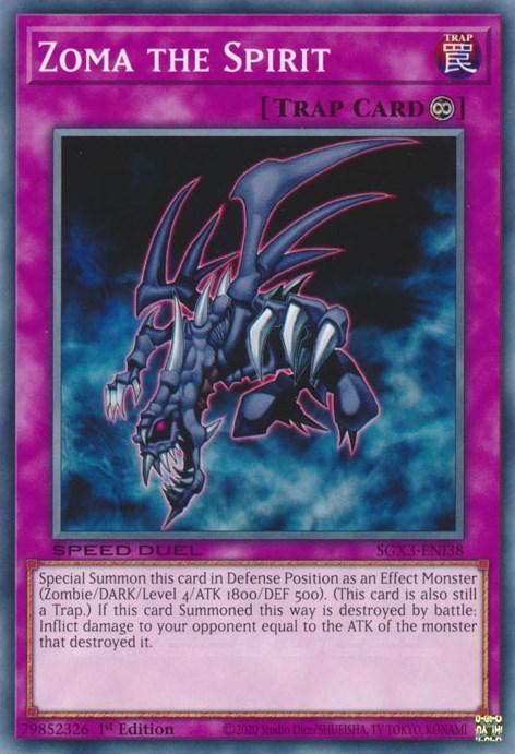 1st Edition, Common, Continuous Trap, Speed Duel GX: Duelists of Shadows, Trap Zoma the Spirit [SGX3-ENI38] Common - Trading Card World