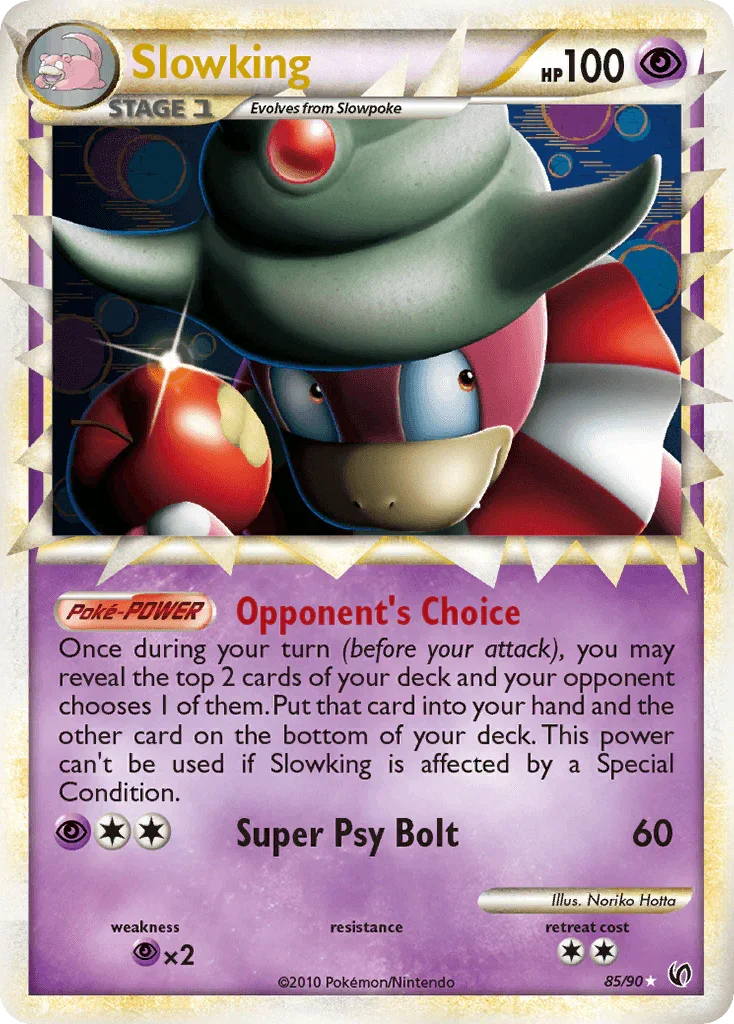 85, HeartGold & SoulSilver: Undaunted, Holofoil, Psychic, Psychic[×2], Ultra Rare Slowking (85/90) [HeartGold & SoulSilver: Undaunted] - Trading Card World