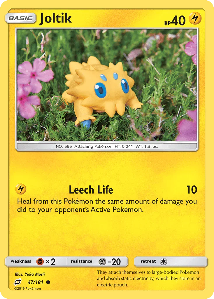 47, Common, Fighting[×2], Lightning, Metal[-20], Normal, Reverse Holofoil, Sun & Moon: Team Up Joltik (47/181) [Sun & Moon: Team Up] - Trading Card World