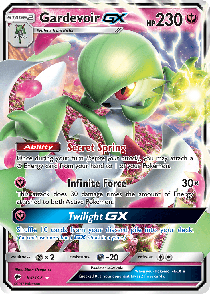93, Darkness[-20], Fairy, Holofoil, Metal[×2], Sun & Moon: Burning Shadows, Ultra Rare Gardevoir GX (93/147) [Sun & Moon: Burning Shadows] - Trading Card World