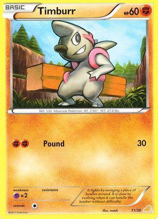 11, Black & White: Trainer Kit - Excadrill, Fighting, Normal, Promo, Psychic[×2] Timburr (11/30) [Black & White: Trainer Kit - Excadrill] - Trading Card World