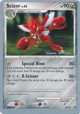 29, Fitre[+30], Metal, Normal, Psychic[-20], Rare, World Championships 2008 Scizor LV.42 (29/100) (Intimidation - Tristan Robinson) [World Championships 2008] - Trading Card World