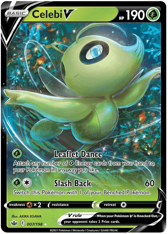 007, Fire [x2], Grass, Holofoil, Sword & Shield: Chilling Reign, Ultra Rare Celebi V (007/198) [Sword & Shield: Chilling Reign] - Trading Card World