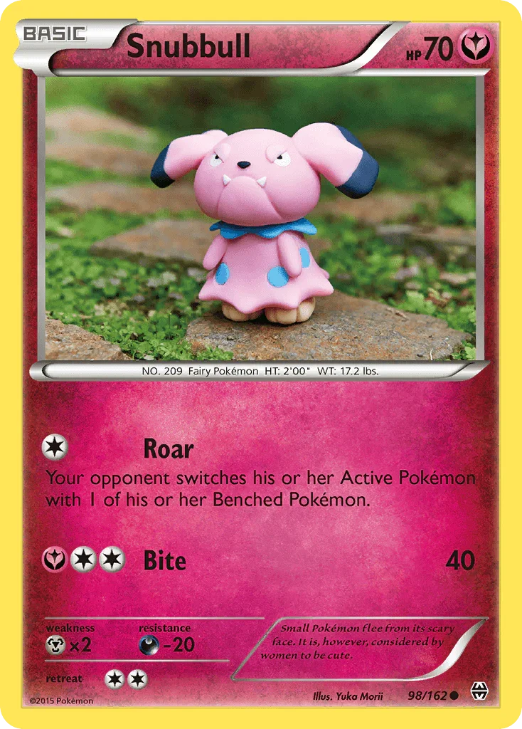 98, Common, Darkness[-20], Fairy, Metal[×2], Normal, Reverse Holofoil, XY: BREAKthrough Snubbull (98/162) [XY: BREAKthrough] - Trading Card World