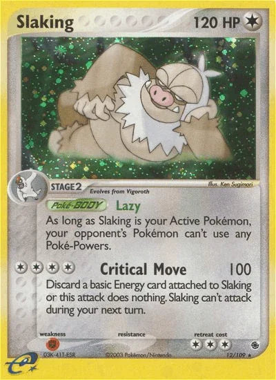 12, Colorless, EX: Ruby & Sapphire, Fighting[×2], Holo Rare, Holofoil, Reverse Holofoil Slaking (12/109) [EX: Ruby & Sapphire] - Trading Card World