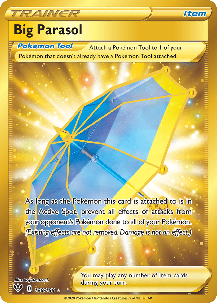 199, Holofoil, Item, Secret Rare, Sword & Shield: Darkness Ablaze Big Parasol (199/189) [Sword & Shield: Darkness Ablaze] - Trading Card World