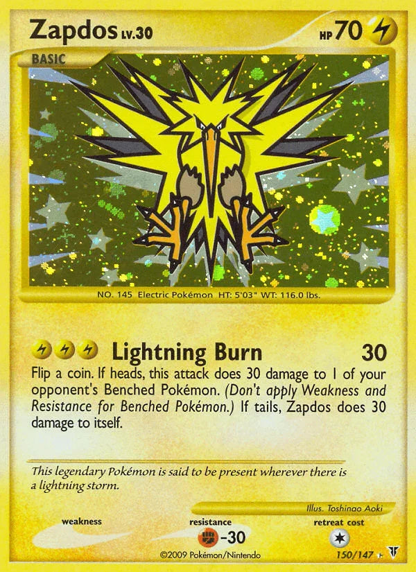 150, Fighting[-30], Holofoil, Lightning, Platinum: Supreme Victors, Secret Rare Zapdos (150/147) [Platinum: Supreme Victors] - Trading Card World