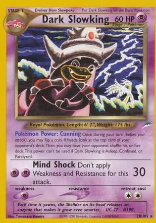 20, Neo Destiny Unlimited, Normal, Psychic, Psychic[×2], Rare Dark Slowking (20/105) [Neo Destiny Unlimited] - Trading Card World