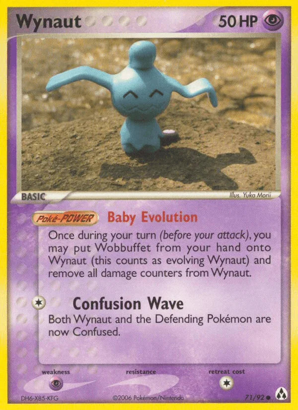 71, Common, EX: Legend Maker, Normal, Psychic, Psychic[×2] Wynaut (71/92) [EX: Legend Maker] - Trading Card World