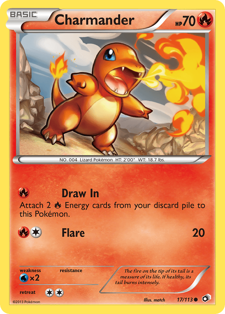 17, Black & White: Legendary Treasures, Common, Fire, Normal, Reverse Holofoil, Water[×2] Charmander (17/113) [Black & White: Legendary Treasures] - Trading Card World