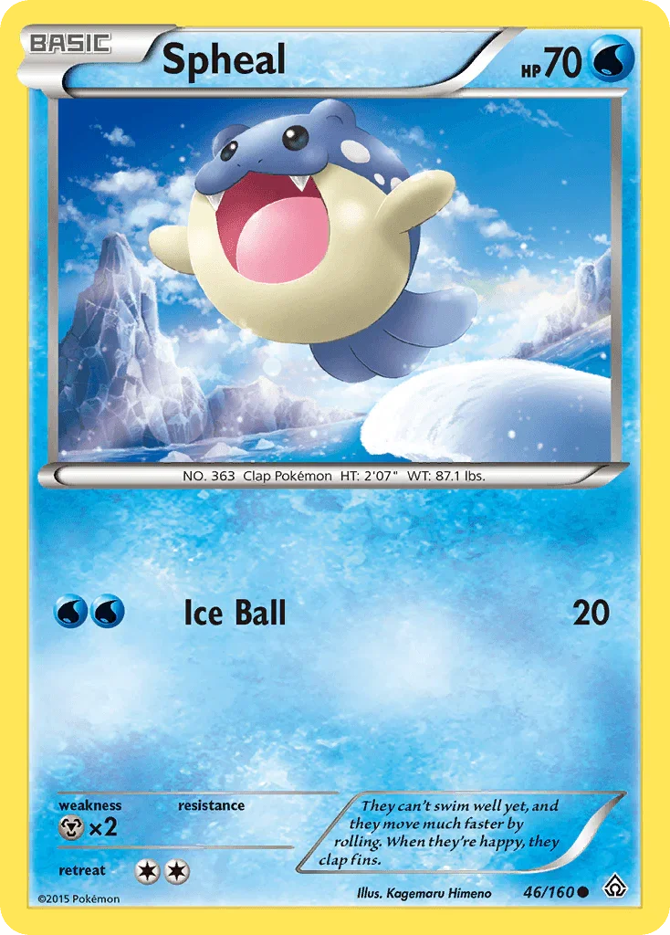 46, Common, Metal[×2], Normal, Reverse Holofoil, Water, XY: Primal Clash Spheal (46/160) [XY: Primal Clash] - Trading Card World