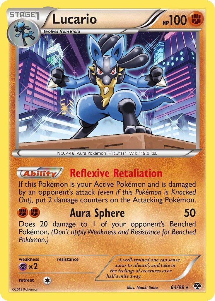 64, Black & White: Next Destinies, Fighting, Holo Rare, Holofoil, Psychic[×2] Lucario (64/99) (Cosmos Holo) (Blister Exclusive) [Black & White: Next Destinies] - Trading Card World