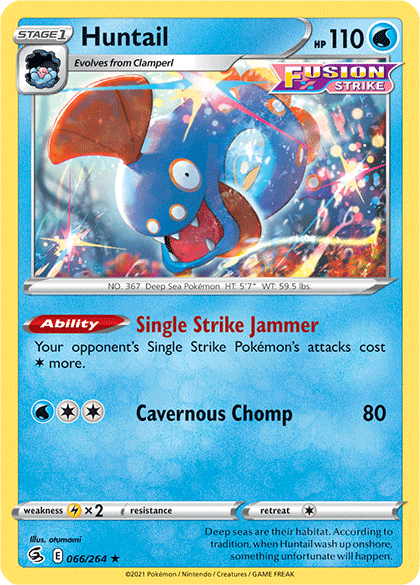 066, Lightning [x2], Normal, Rare, Reverse Holofoil, Sword & Shield: Fusion Strike, Water Huntail (066/264) [Sword & Shield: Fusion Strike] - Trading Card World