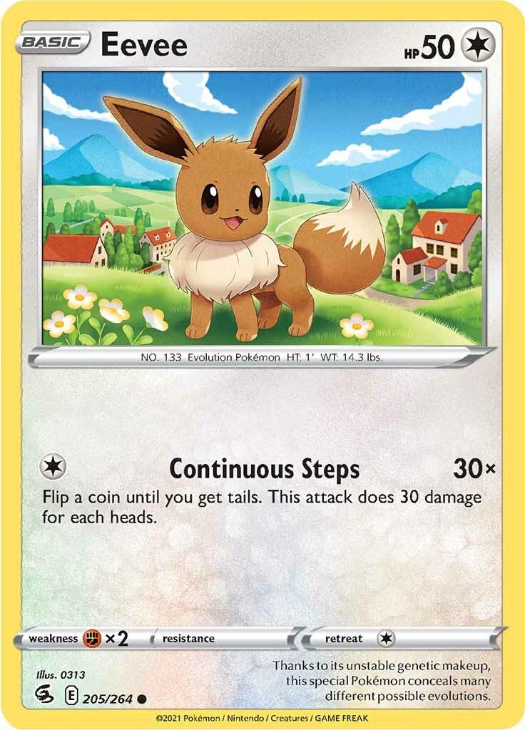 205, Colorless, Common, Fighting [x2], Normal, Reverse Holofoil, Sword & Shield: Fusion Strike Eevee (205/264) [Sword & Shield: Fusion Strike] - Trading Card World