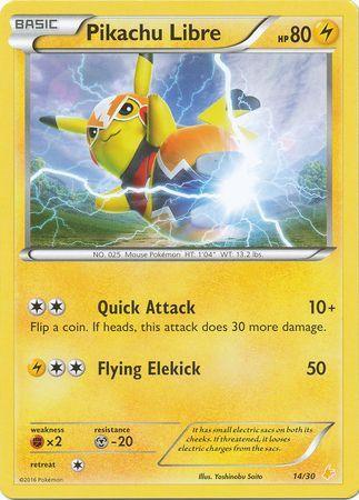 14, Fighting[×2], Lightning, Metal[-20], Normal, Promo, XY: Trainer Kit 3 - Pikachu Libre Pikachu Libre (14/30) [XY: Trainer Kit 3 - Pikachu Libre] - Trading Card World