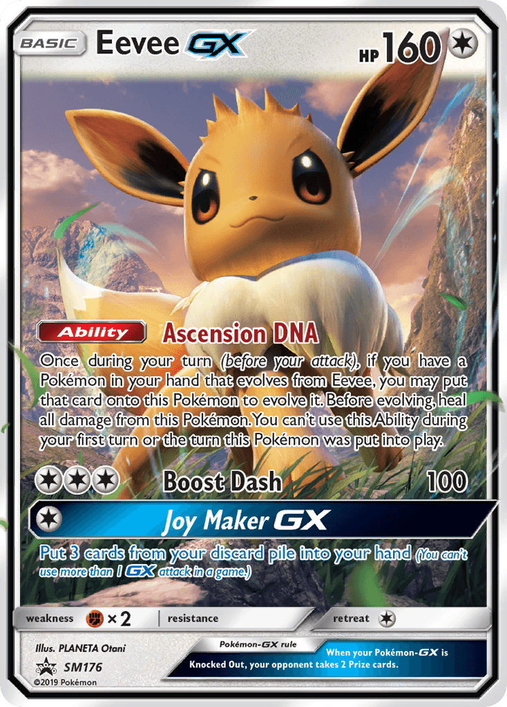 Colorless, Fighting [x2], Holofoil, Promo, SM176, Sun & Moon: Black Star Promos Eevee GX (SM176) [Sun & Moon: Black Star Promos] - Trading Card World
