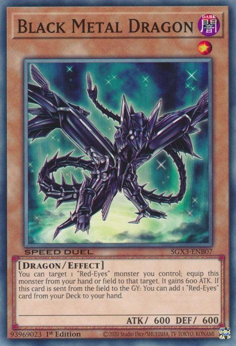 1st Edition, Common, Dark, Dragon, Effect Monster, Speed Duel GX: Duelists of Shadows Black Metal Dragon [SGX3-ENB07] Common - Trading Card World