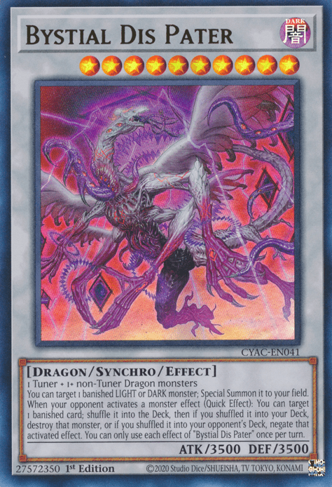 1st Edition, Cyberstorm Access, Dark, Dragon, Synchro/Effect Monster, Ultra Rare Bystial Dis Pater [CYAC-EN041] Ultra Rare - Trading Card World